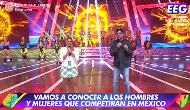 Johanna San Miguel y Gian Piero Díaz emocionados por el debut de EEG en Guerreros México. Foto: captura de América TV