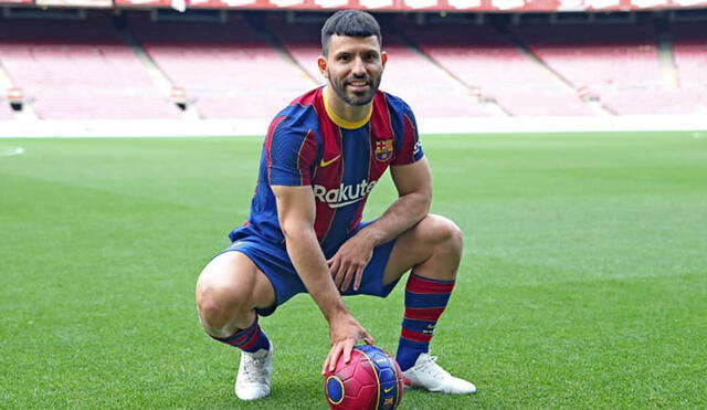 'Kun' Agüero llegó del Manchester City y jugará nuevamente en España, tras su paso por el Atlético de Madrid. Foto: Sergio Aguero.