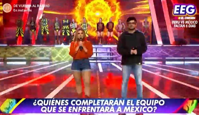 Gian Piero Díaz y Johanna San Miguel emocionados por versus entre Esto es guerra Perú y Guerreros México. Foto: captura de América TV