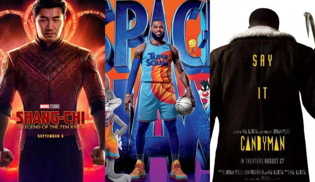 Shang Chi, SpaceJam y Candyman son las novedades en los cines para el 2 de septiembre de 2021. Foto: composición LR.