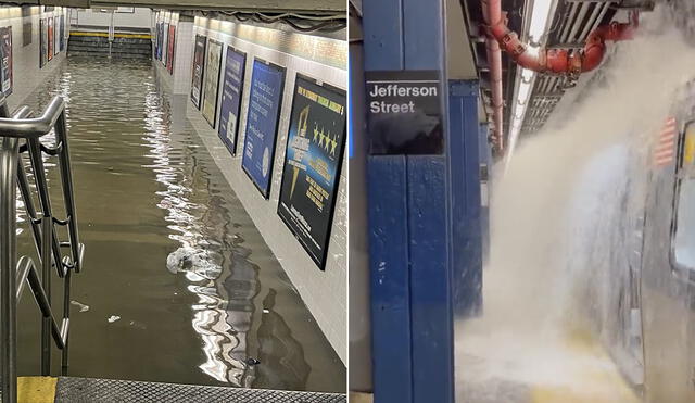 Las inundaciones han afectado varias estaciones del metro neoyorkino. Foto: composición La República