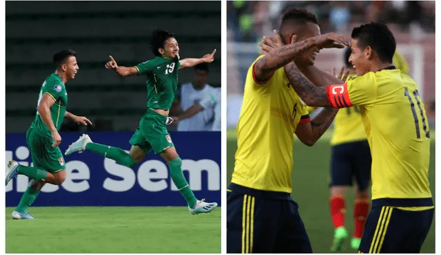Bolivia vs. Colombia se enfrentan en el primer encuentro de la fecha triple por las eliminatorias Qatar 2022. Foto: composición EFE