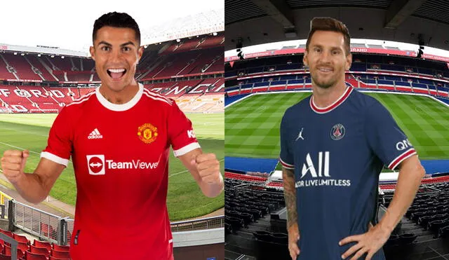 Lionel Messi y Cristiano Ronaldo jugarán la Champions League con el PSG y el Manchester United, respectivamente. Foto: Difusión/Twitter
