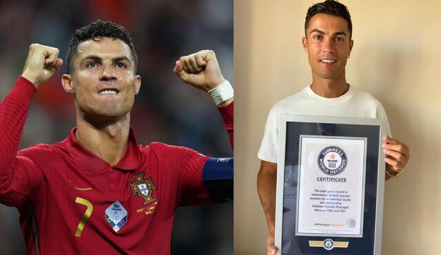 Cristiano Ronaldo recibió récord Guinness por ser el máximo goleador en la historia de las selecciones. Foto: Difusión