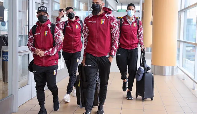 Selección de Venezuela llegó a Lima. Fuente: FVF