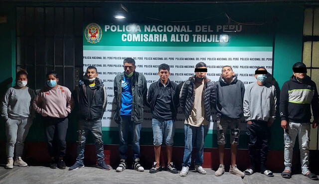 Los detenidos fueron llevados a la comisaría de Alto Trujillo. Foto: PNP