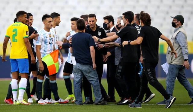 El partido entre Brasil y Argentina por las Eliminatorias Qatar 2022 se detuvo a los cinco minutos. Foto: TyC Sports