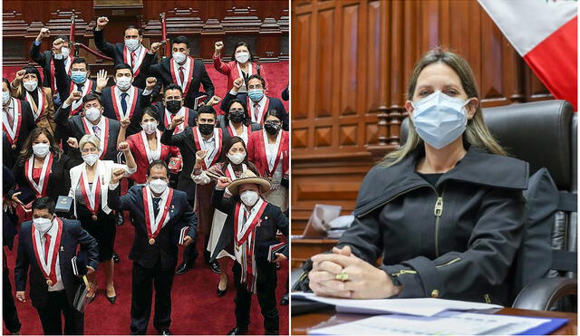 Perú Libre indicó que declaraciones como las que manifestó la presidenta del Legislativo “reflejan la oscura intención por desestabilizar el sistema democrático". Foto: Congreso
