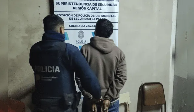 El acusado fue detenido a las pocas cuadras del incidente e intentó atacar a los policías. Foto: Comandancia de La Plata