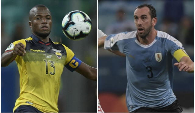 Enner Valencia y Diego Godín buscarán ser protagonistas en el Uruguay vs. Ecuador. Foto: AFP
