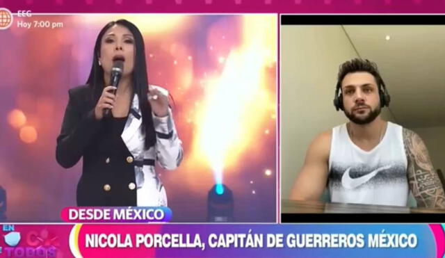 Nicola Porcella se enlazó con En boca de todos tras triunfar con Guerreros México. Foto: captura de América TV