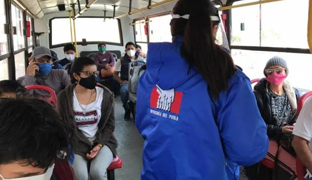 Defensoría plantea que se exija doble mascarillas en los buses y ampliar la flota ante la demanda de la población. Foto: Defensoría del Pueblo