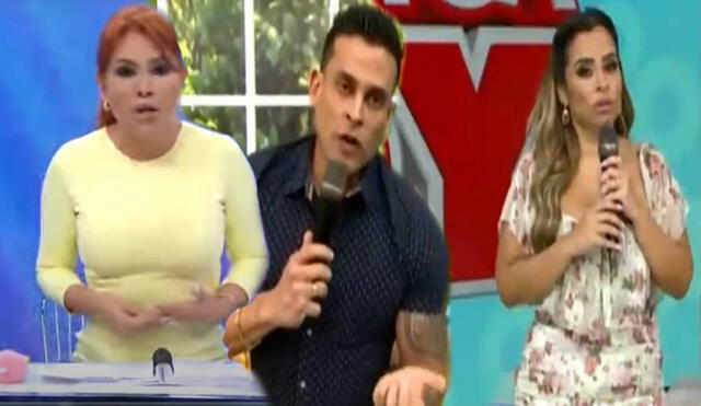 Magaly Medina señala que a Ethel Pozo no le importa el daño que pueda ocasionar a la familia de Christian Domínguez. Foto: composición captura de ATV/América TV