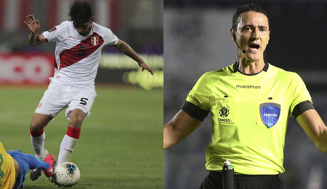 Carlos Zambrano arremetió contra el árbitro del Perú vs. Brasil. Foto: AFP