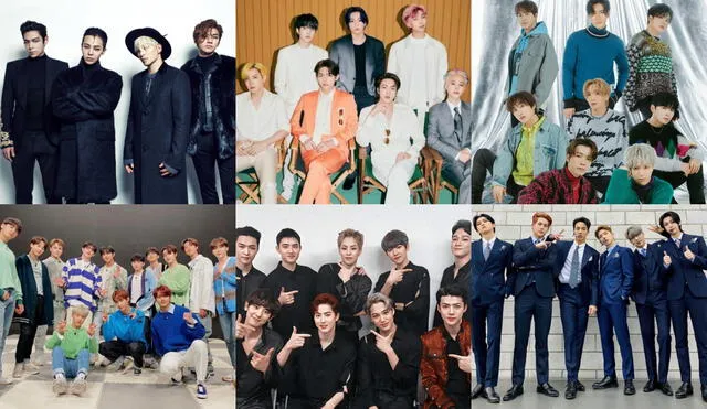 SUPER JUNIOR, EXO, MONSTA X y SEVENTEEN también forman parte del listado. Foto: composición YG/BIGHIT/SM/Naver
