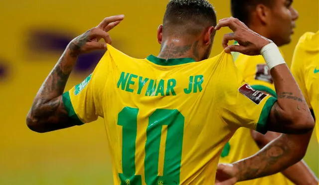 Neymar anotó el segundo gol en el partido contra Perú por las Eliminatorias Qatar 2022. Foto: EFE/Antonio Lacerda