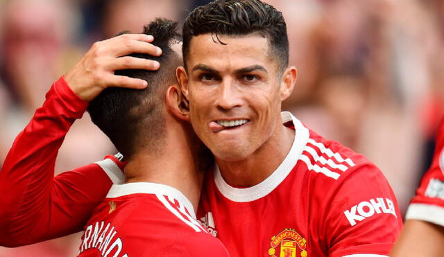 Cristiano Ronaldo anotó un doblete en su reestreno con los red devils. Foto: EFE