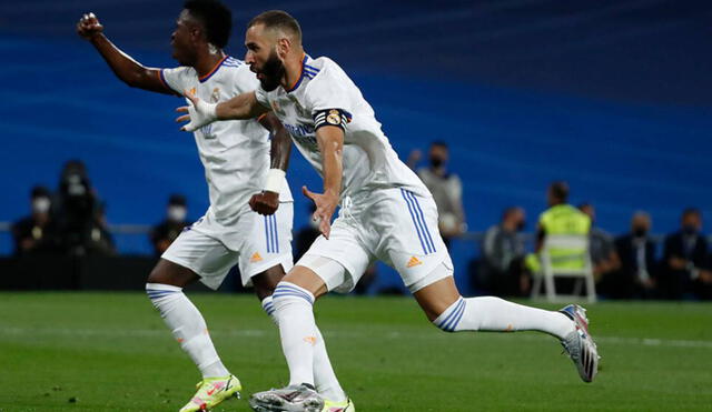 Benzema y Vinícius Jr. fueron los héroes de la jornada. El brasileño estuvo en un nivel superlativo. Foto: Twitter Real Madrid