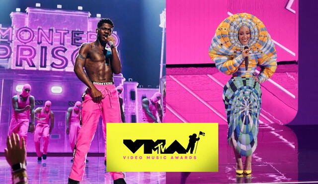 Lil Nas X y Doja Cat en los MTV VMAs 2021. Fuente: captura MTV Video Music Awards 2021 / MTV.
