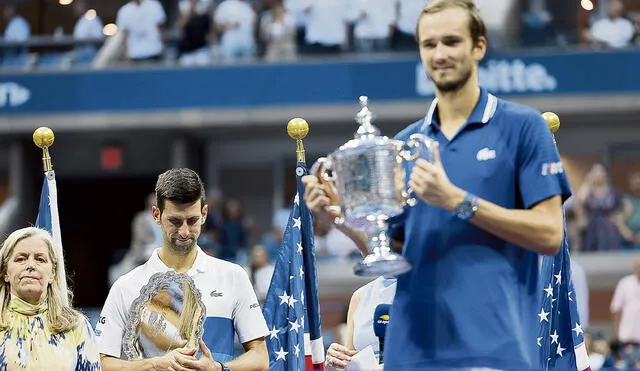 Competencia. Medvedev no permitió que Djokovic llegara a ganar su Grand Slam número 21. Foto: difusión
