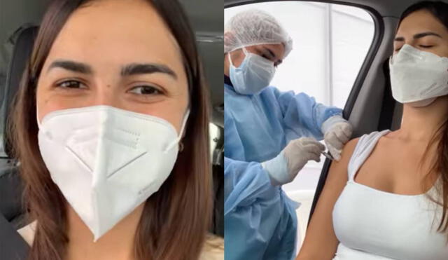 Manuela Camacho emocionada por inmunizarse contra el coronavirus. Foto: composición/ Instagram