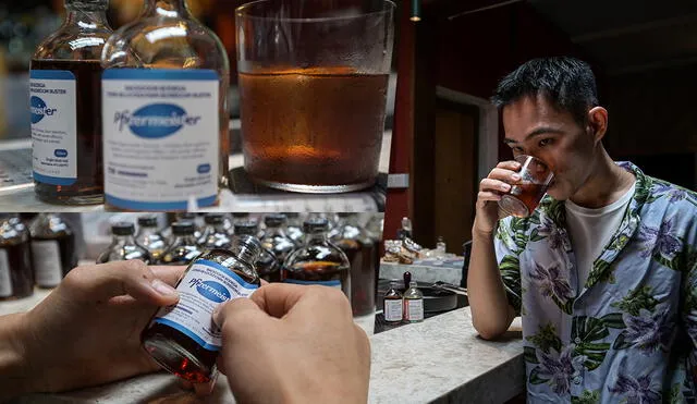 Te animarías a probar uno de estos tragos que fabrican en un bar de Malasya. Foto: AFP