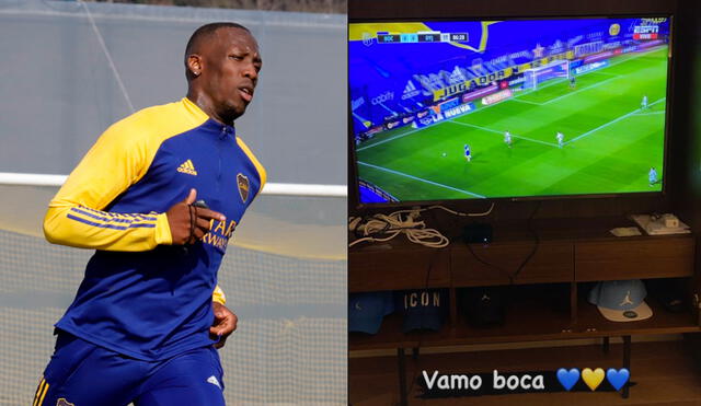 Luis Advíncula alentó a Boca Juniors durante el duelo ante Defensa y Justicia: Foto: twitter Boca Juniors / instagram Luis Advíncula