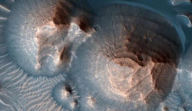 Las explosiones volcánicas habrían lanzando vapor de agua, dióxido de carbono y dióxido de azufre al aire marciano. Foto: NASA/JPL-CALTECH/UNIVERSITY OF ARIZONA
