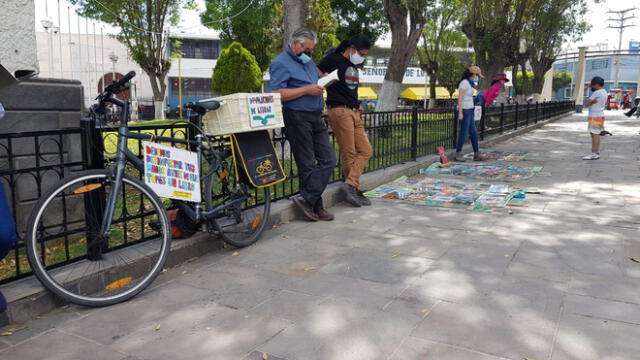 Bibliotecas itinerantes son promovidas por colectivo arequipeño. Foto: Wilder Pari / URPI
