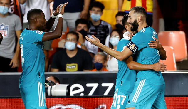Benzema marcó el 2-1 en la agonía del encuentro. Foto: twitter LaLiga