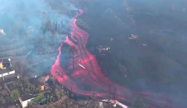 Los evacuados por la erupción en La Palma ascienden a 5.500 personas. Foto: captura de video de ABC