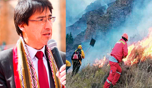 Benavente detalló que cerca de 150 brigadistas están trabajando para sofocar incendio. Foto: composición/La República