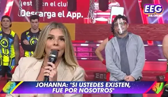 Johanna San Miguel les recordó a los conductores de Guerreros Puerto rico que el formato de EEG es original de Perú. Foto: captura de América TV