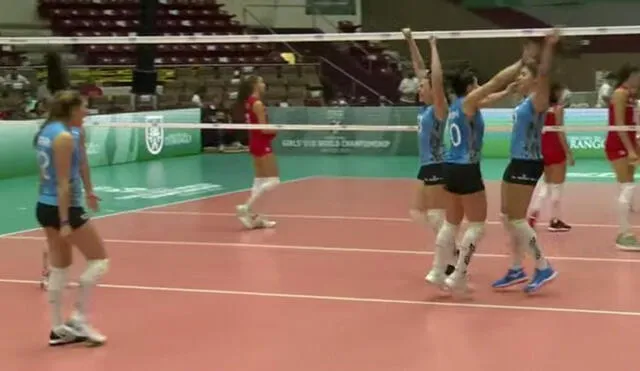 Argentina derrotó 3-1 a Bulgaria en la primera fecha del Mundial Femenino sub-18 de Voleibol. Foto: captura Volleyball World