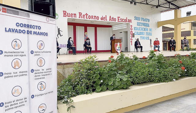 Uno más. Colegio San Pedro-Santísima Trinidad, de Lurín, inició clases semipresenciales. Foto: difusión