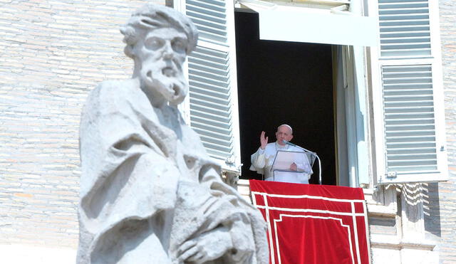 El papa Francisco durante la oración del Ángelus dominical del pasado domingo en el Vaticano. Foto: EFE