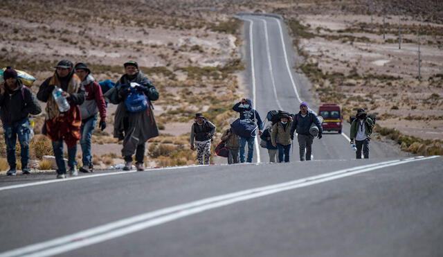 Colchane continúa como principal receptor de migrantes provenientes de Venezuela. Foto: AFP