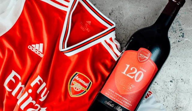 120 Arsenal FC, el vino oficial de uno de los clubes de fútbol más importantes del mundo. Foto: Difusión