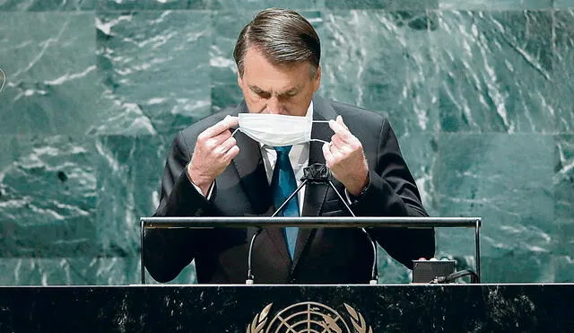 Cuestionado. Las inexactitudes del discurso de Jair Bolsonaro ante las Naciones Unidas indignaron a los brasileños. Foto: EFE