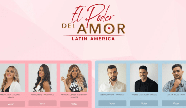 Conoce cómo votar por tu favorito en el reality show de Latinoamérica El poder del amor, y qué pasos seguir. Foto: El poder del amor