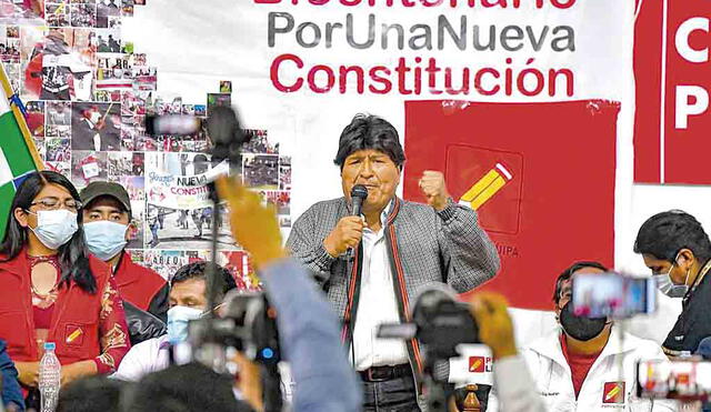 Invitado. Morales llegó a Arequipa como ponente de un encuentro con juventudes. En PL indican que buscan dar un mayor impulso al proceso de nueva Constitución.