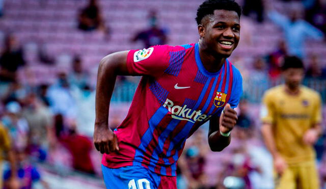 Ansu Fati anotó su gol número 14 con la camiseta del Barza. Foto: FC Barcelona