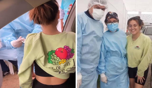 Amy Gutiérrez recibió la primera dosis de la vacuna contra el coronavirus. Foto: Amy Gutiérrez / Instagram