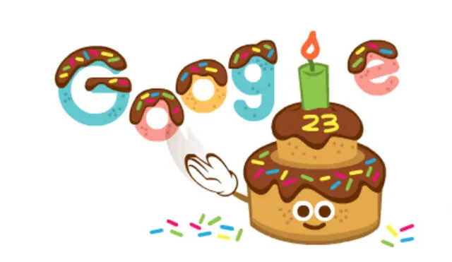 Google celebra su aniversario número 23 desde su creación en 1977. Foto: captura Google