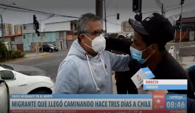 Eduardo Prieto lamentó que algunos de sus compatriotas hayan incinerado las cosas de los migrantes. Foto: captura de video/Chilevisión