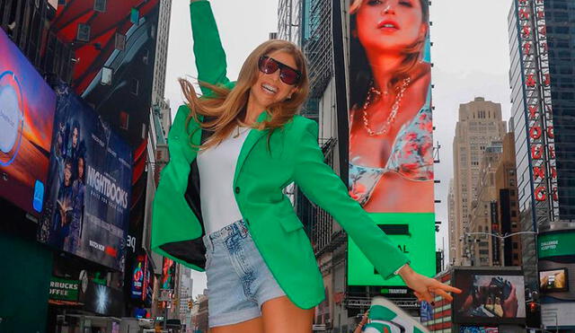 La hermana de María Pía Copello mostró con orgullo su billboard en el famoso lugar de Nueva York. Foto: Anna Carina Copello/Instagram