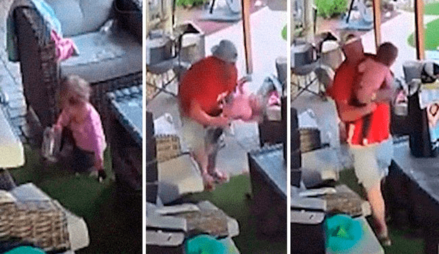 Cibernautas aplaudieron la reacción del hombre para salvar a su hija de la picadura de la tarántula. Foto: captura de YouTube/SWNS