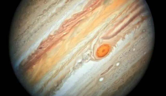 La Gran Mancha Roja de Júpiter, captada por el telescopio espacial Hubble. Foto: NASA / ESA