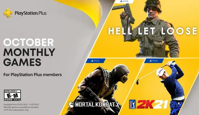 Mortal Kombat X y PGA Tour 2K21 y Hell Let Loose son los juegos elegidos por PlayStation. Foto: Sony