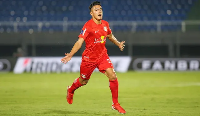 Tomás Cuello abrió el marcador para Bragantino. Foto: Conmebol Sudamericana